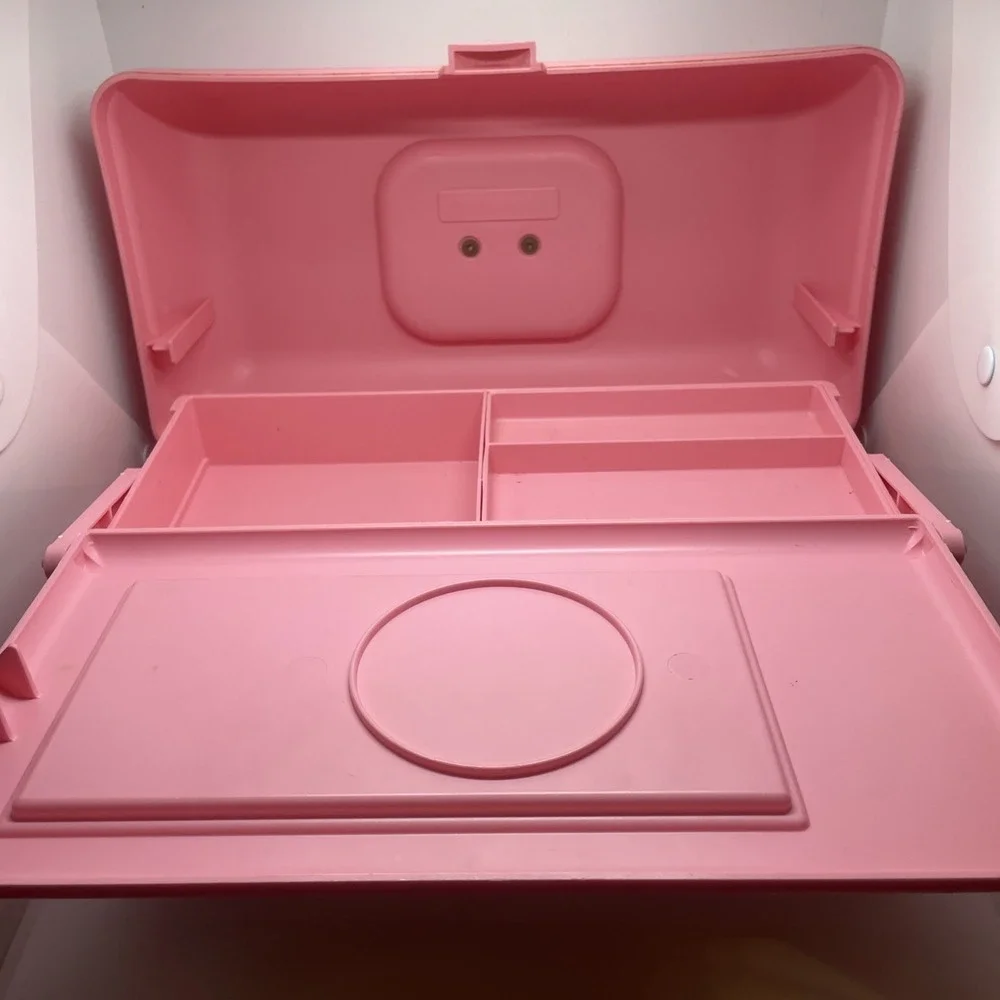 Vintage Pink Caboodles‎ Makeup Jewelry Carrying Case #2425 Jewelry Organizer